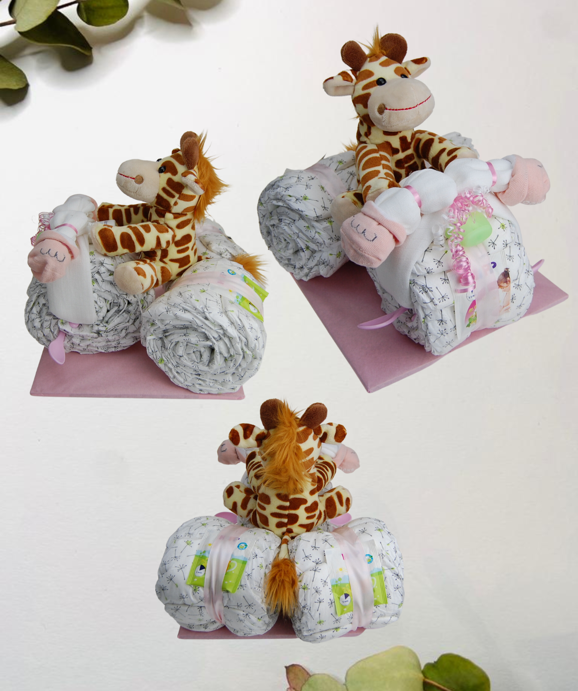 Plenková dortová tříkolka se žirafou - v barvě dle vlastního výběru